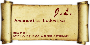 Jovanovits Ludovika névjegykártya